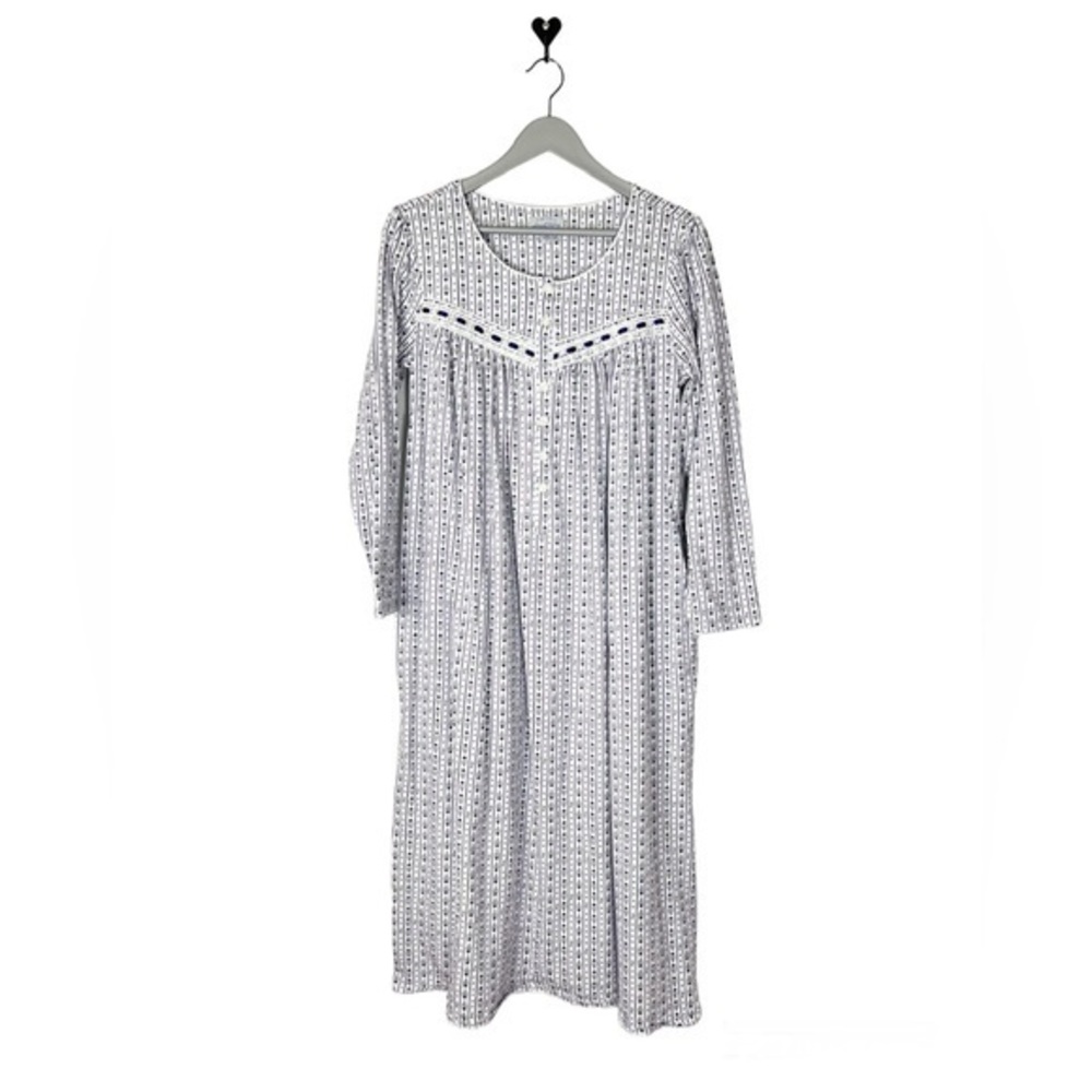 Lanz of‎ Salzburg flannel nightgown PURPLE size Small long sleeve Winter Cottage